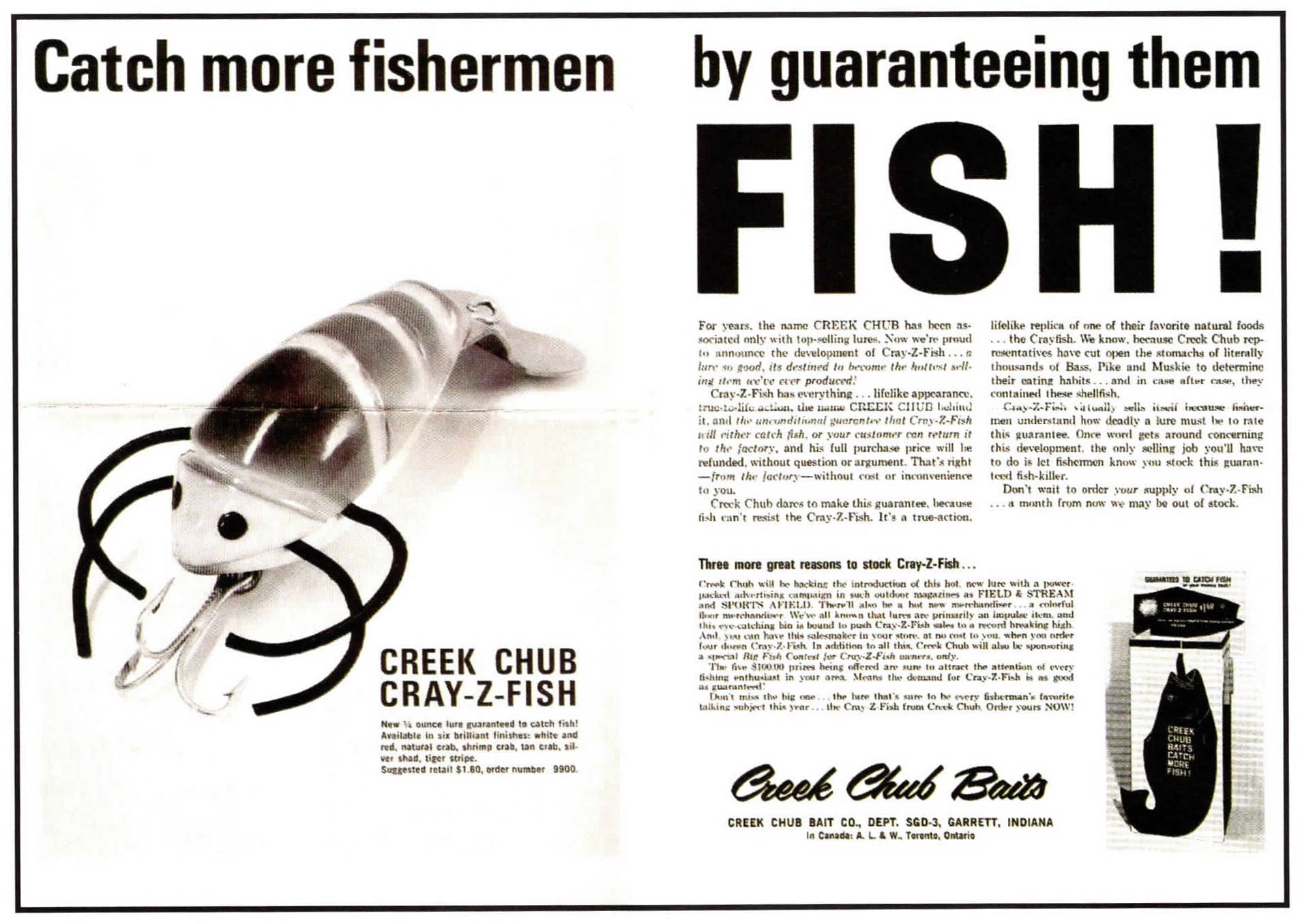 creek chub cray z fishing lures vintage Red & White Victory Dive Bomber Kreeker Lure Vintage Creek Chub Blue Flash