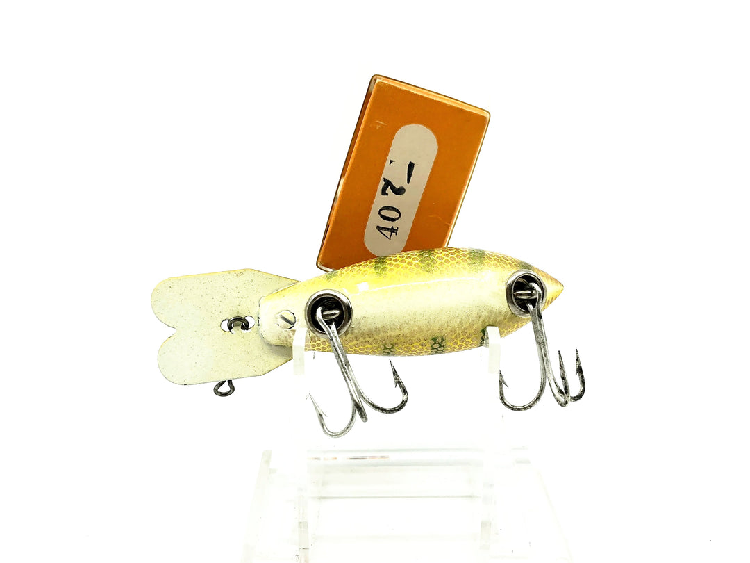 Vintage Wooden Bomber 400 Series 407 Yellow Perch Color with Box