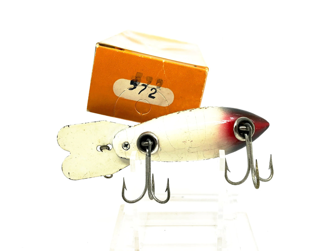 Bomber Wooden 500 Series, #72 Black Back/White Belly/Silver Sparkles Color with Box (572)