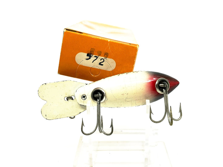 Bomber Wooden 500 Series, #72 Black Back/White Belly/Silver Sparkles Color with Box (572)