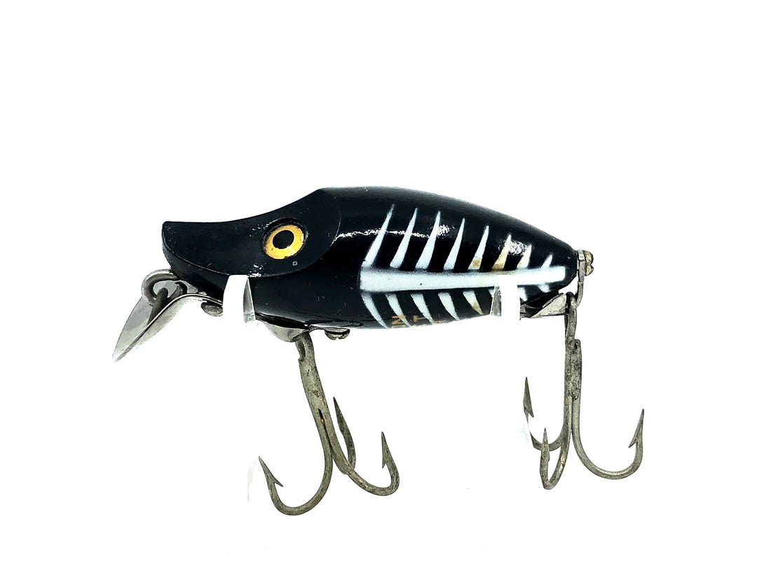 Heddon Midget River Runt Spook 9010, XBW Black Shore Color