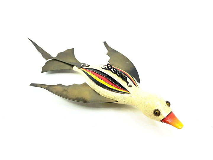 Macatawa Bait Co. Duck Decoy, White/Orange/Yellow & Black Lure w/Box