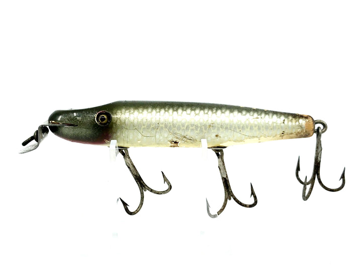Creek Chub 700 Pikie, Silver Shiner 703 Color - Vintage Wooden Version w/ Glass Eyes