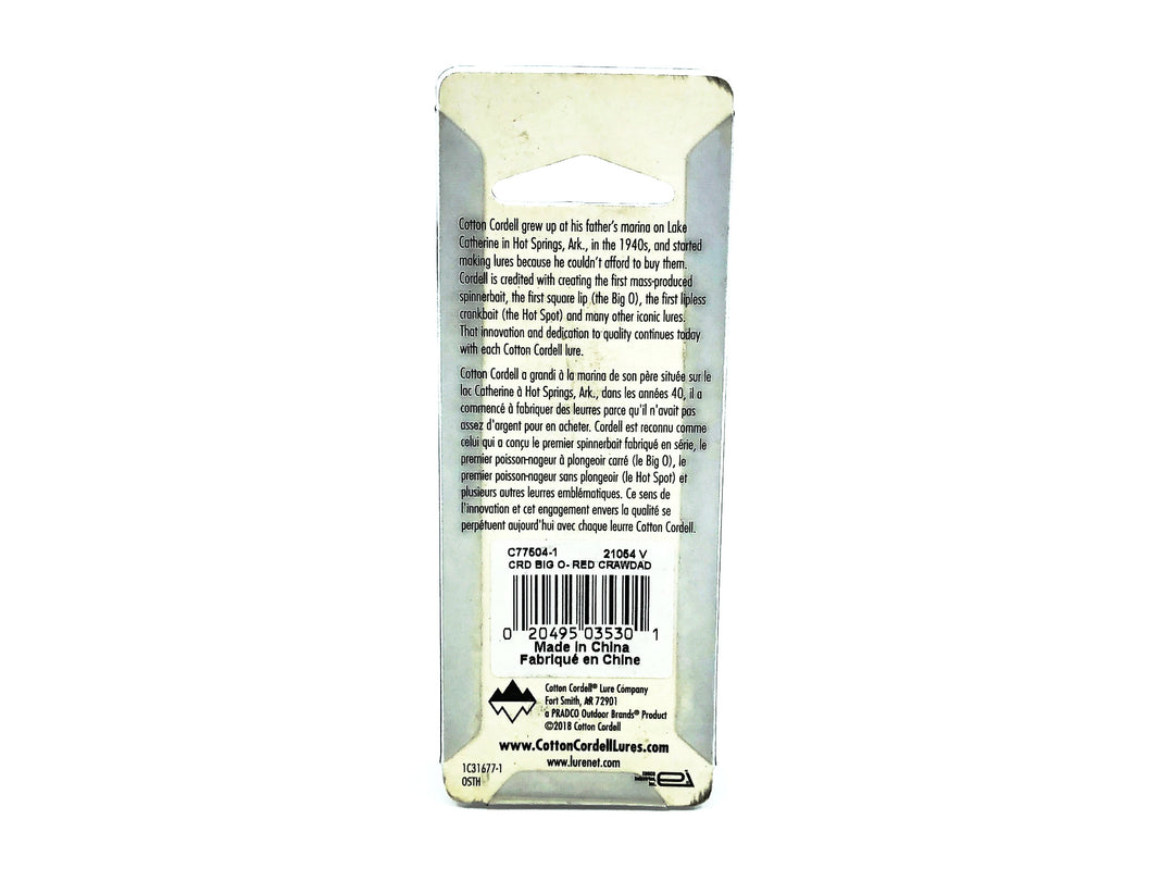 Cotton Cordell C77 Big-O, Red Crawdad Color on Card