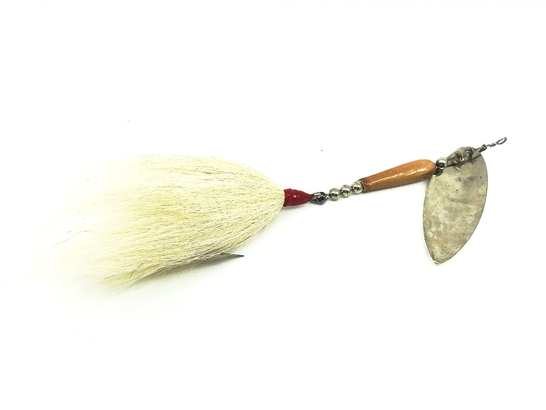 Spinda Spinners Musky Bucktail Spinner, White/Silver Color