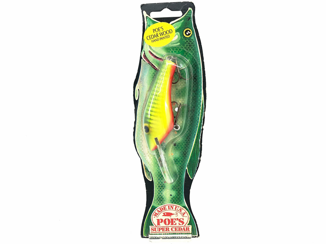 Poe's Super Cedar Series 300, #28 Green Chartreuse Crawdad on Card