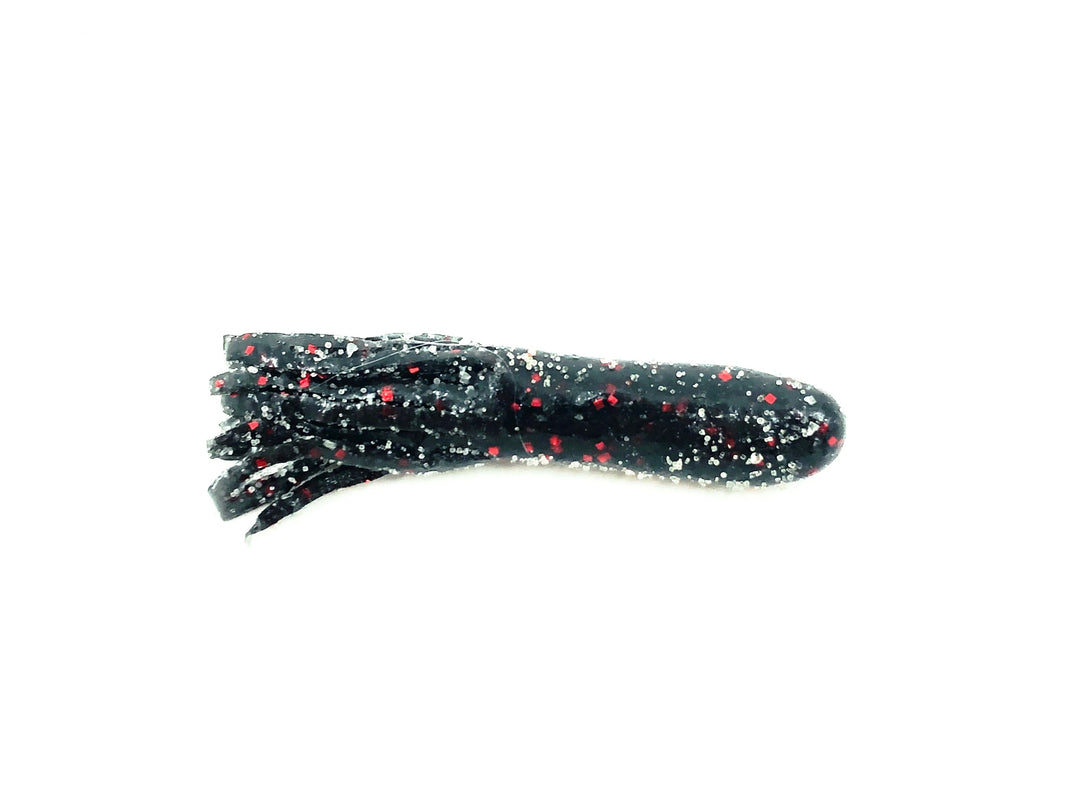 Get Bit Baits X Viper Tackle Finesse Soft Tube Bait 2 1/2", Black/Red Fin Color - Lure
