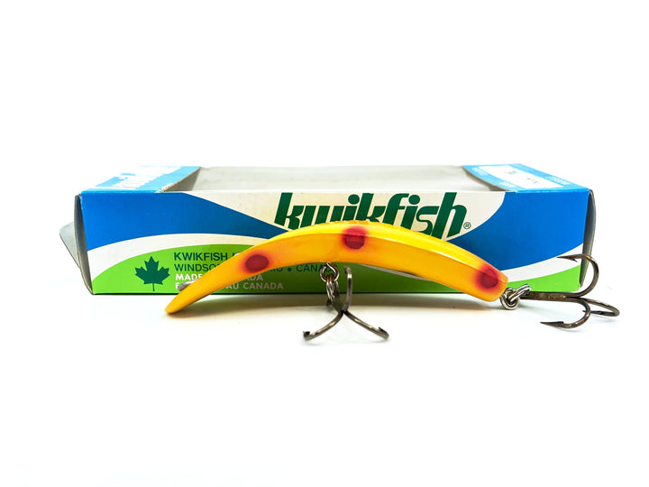 Pre Luhr-Jensen Kwikfish K12, YE Yellow/Black & Red Spots Color New in Box Old Stock