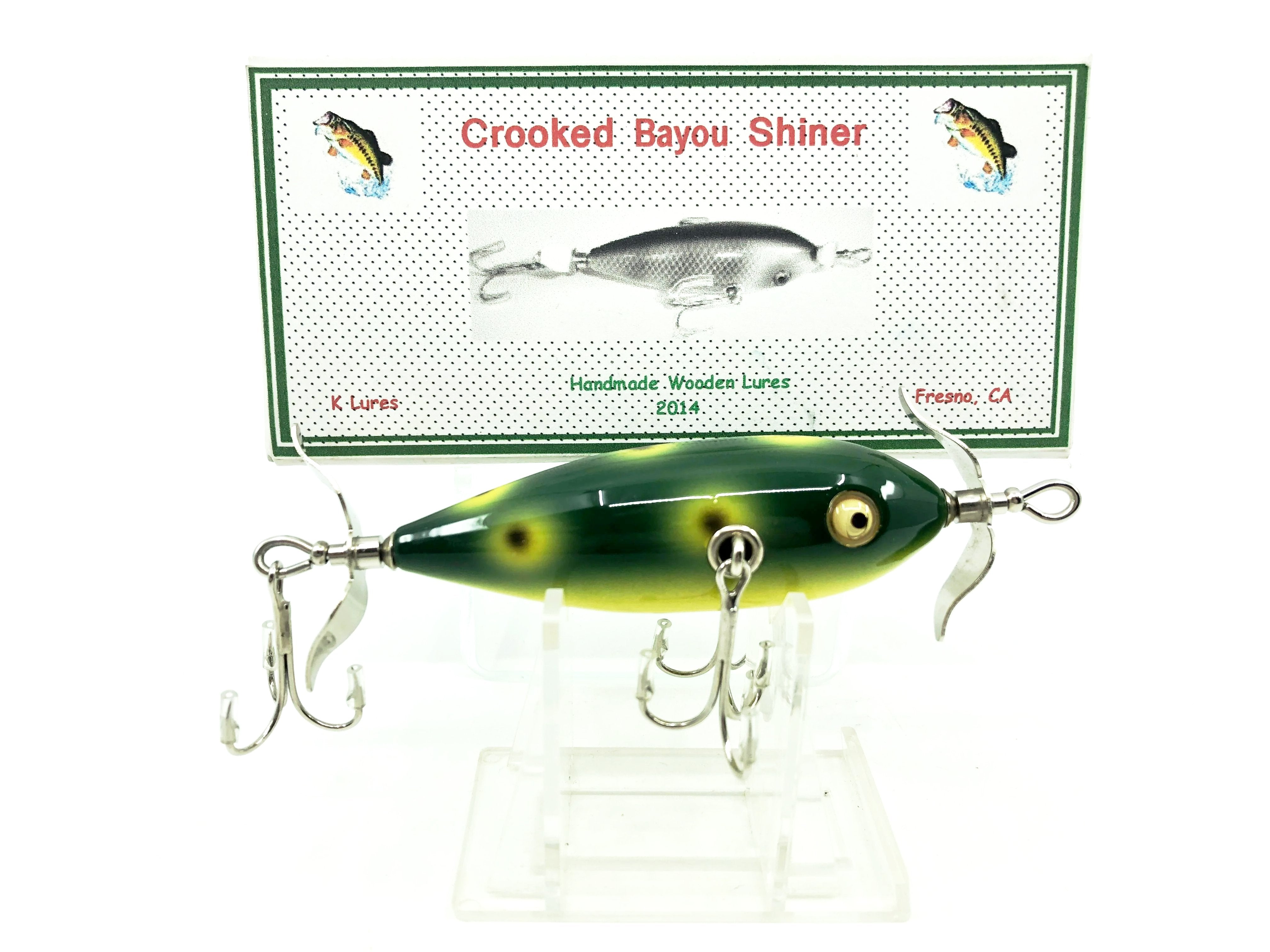 bayou fishing lures Crooked Bayou Shiner - 3 Hook- Frog Spot Color