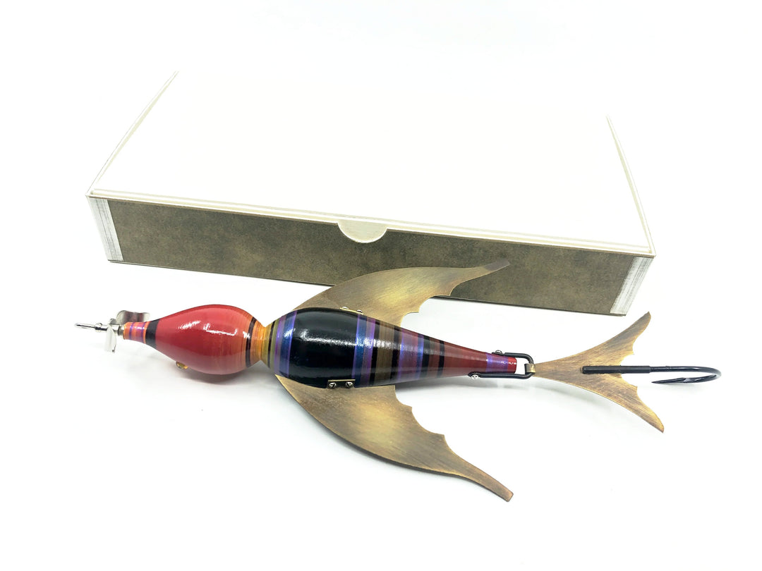 Macatawa Bait Co. Musky Bird, Red/Yellow/Black/Blue Color w/Box