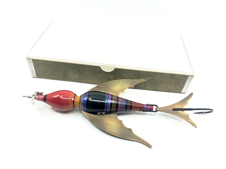 Macatawa Bait Co. Musky Bird, Red/Yellow/Black/Blue Color w/Box