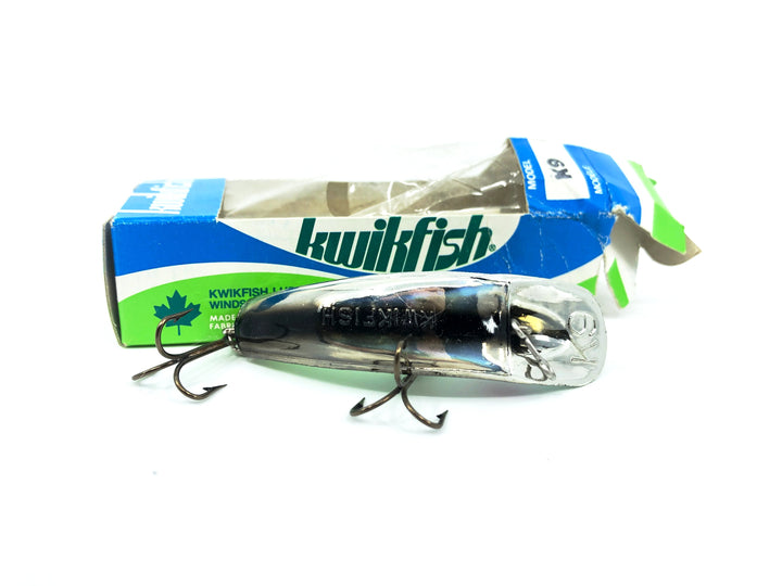 Pre Luhr-Jensen Kwikfish K9, SBW Silver Plated Black and White Stripes Color Old Stock