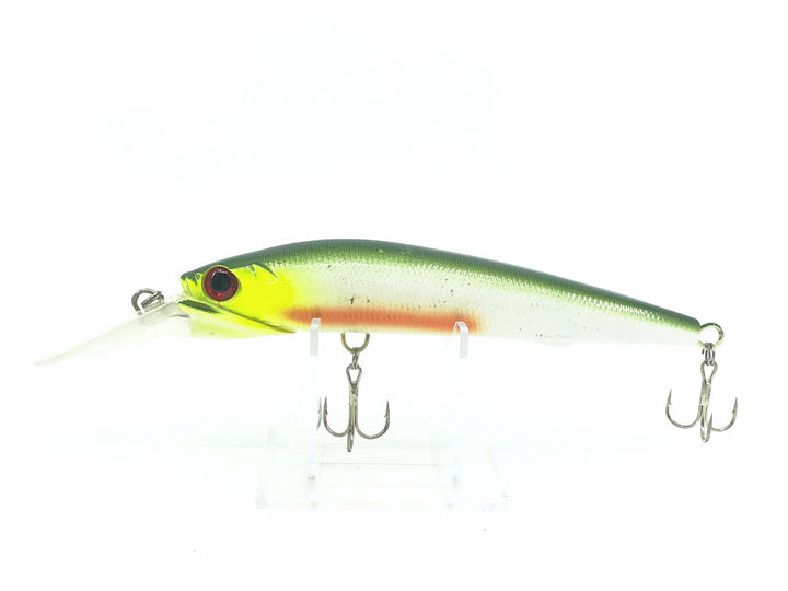 Chattahoochee Bait Co. 7" DD Casting/Trolling Minnow, Green/White/Chartreuse Color