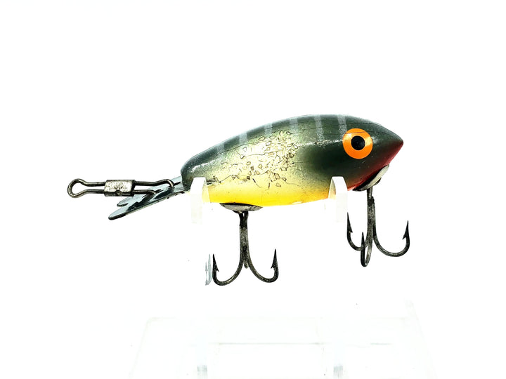 Wooden Bomber 200 Series, #70 Silver Black Back/Yellow Belly/Silver Sparkle Color