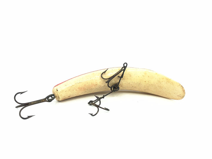 Helin Flatfish U20, WR White Bottom/Red Top Color - Vintage Plastic