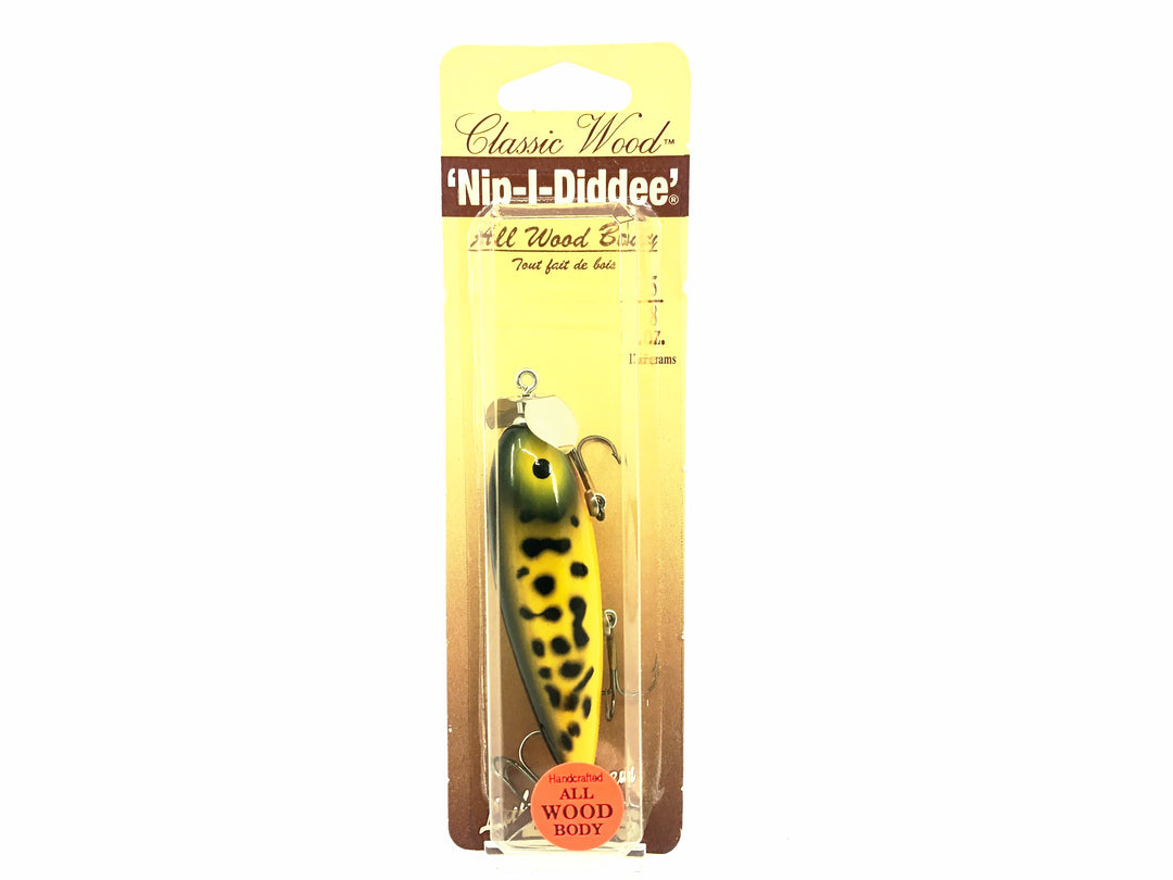 Luhr-Jensen South Bend Nip-I-Diddee, Yellow Coachdog Color on Card