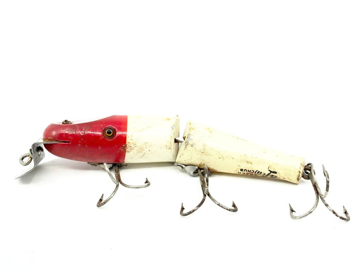 AL&W Creek Chub Jointed Pikie Minnow, Red Head/White Glass Eyes