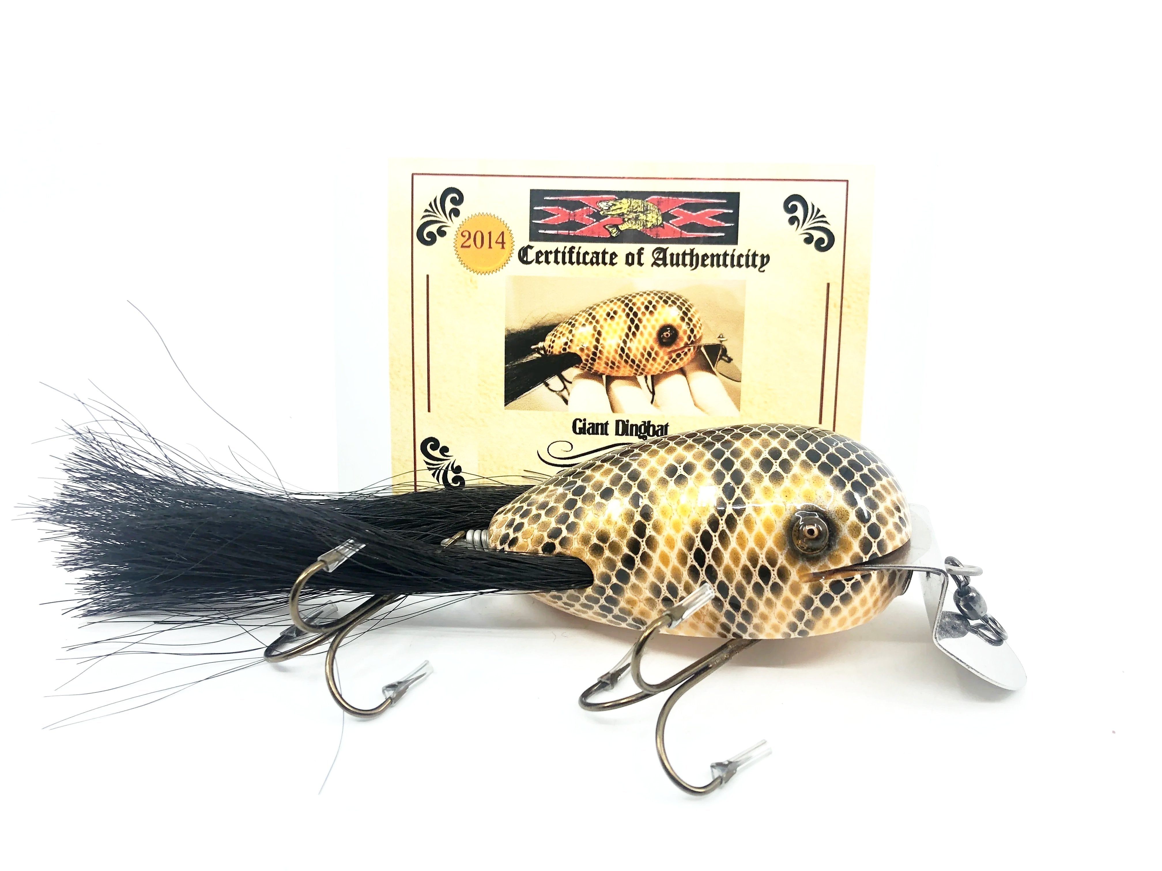 ding bat fishing lure Musky Dan (XXX Lures) Giant Dingbat, Gold & Black Scales w/COA – My Bait  Shop, LLC