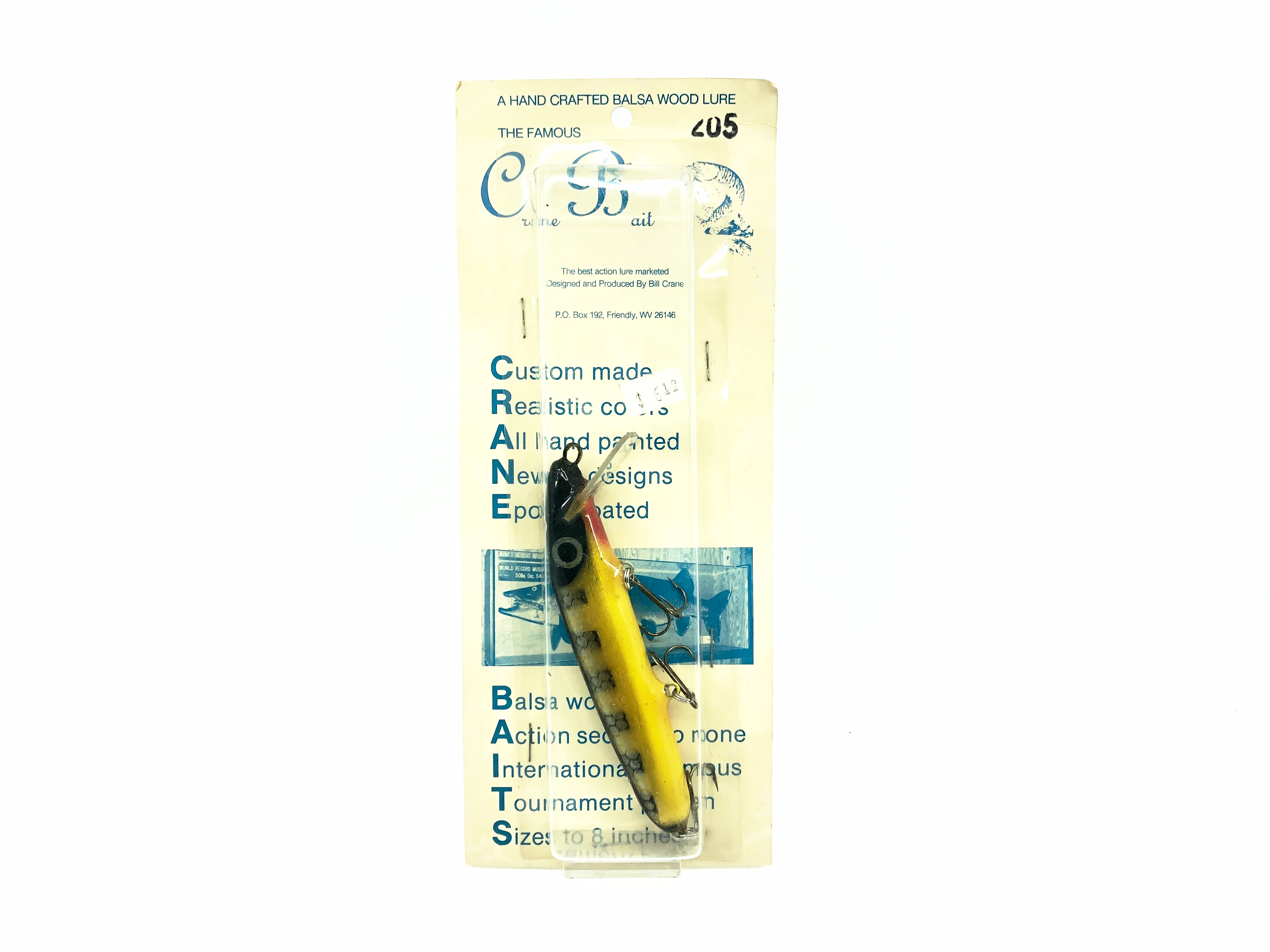crane fishing lures Crane 205 Musky Lure, Green Perch/Yellow Belly Color on Card – My Bait Shop, LLC