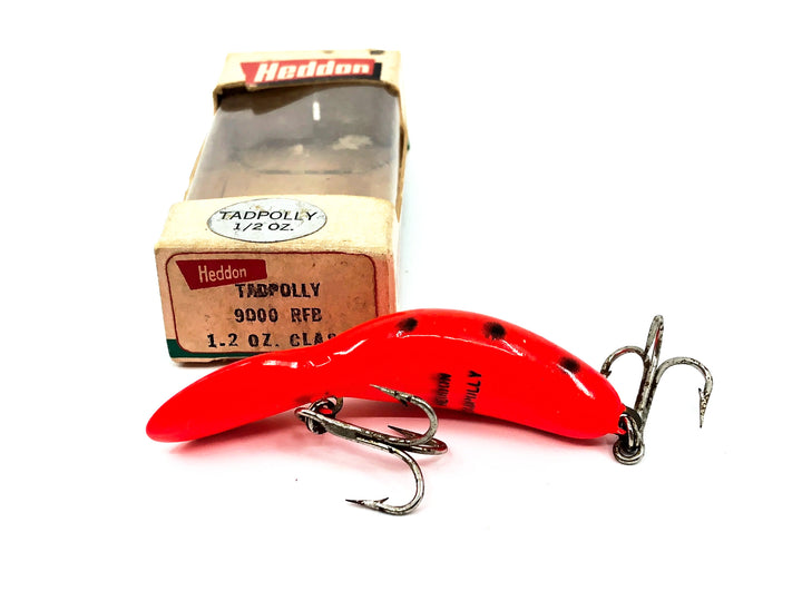 Heddon Tadpolly, RFB Red Fluorescent/Black Spots Color w/Box