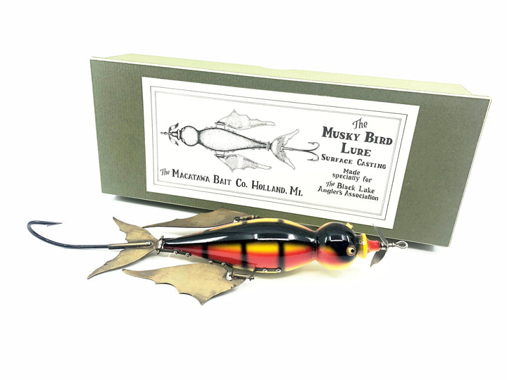 Macatawa Bait Co. Musky Bird, Red/Yellow/Black Color w/Box - Very Early