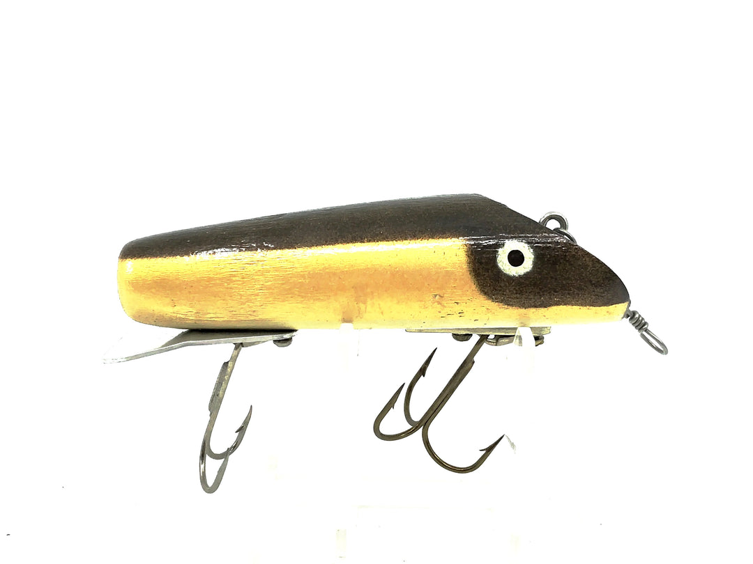 Alzbaits Bass Oreno Type Bait, Brown/Gold/White Color
