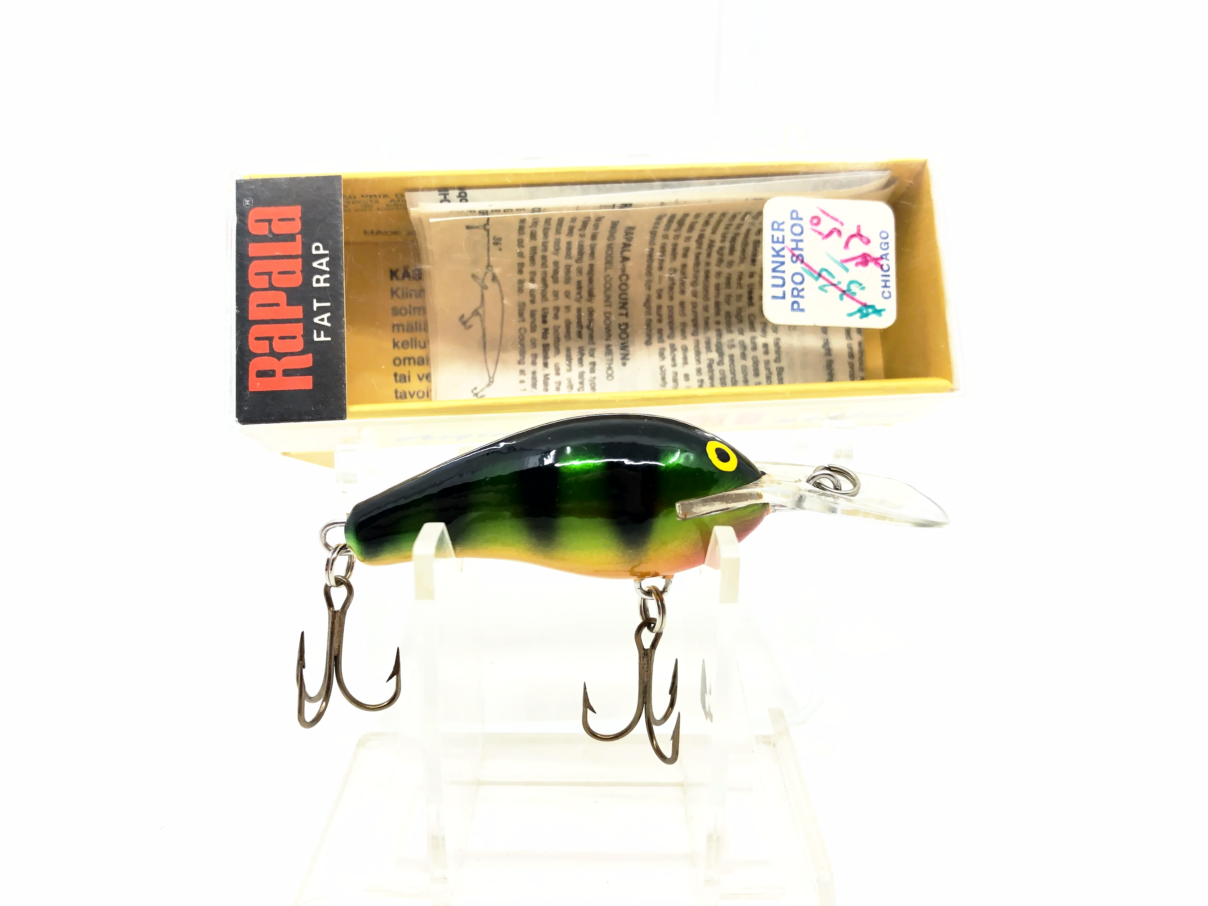 Leurre Rapala Fat Rap FR-5 – Peint Personnalisée – Vert Chartreuse – Balsa – Fabriqué Finlande