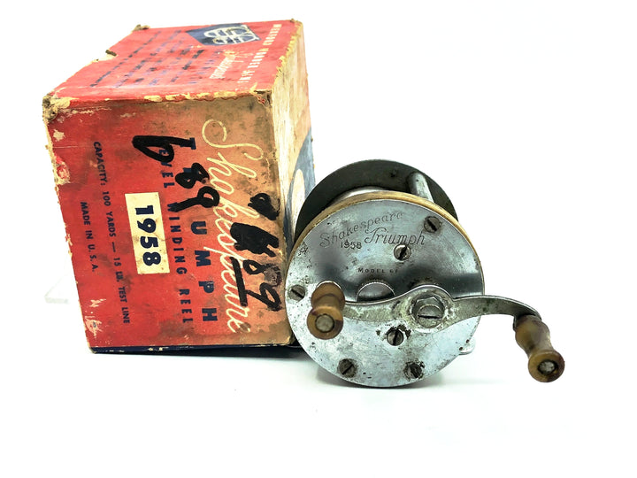 Vintage Shakespeare Triumph 1958 Model Levelwind Reel w/Box & Paperwork