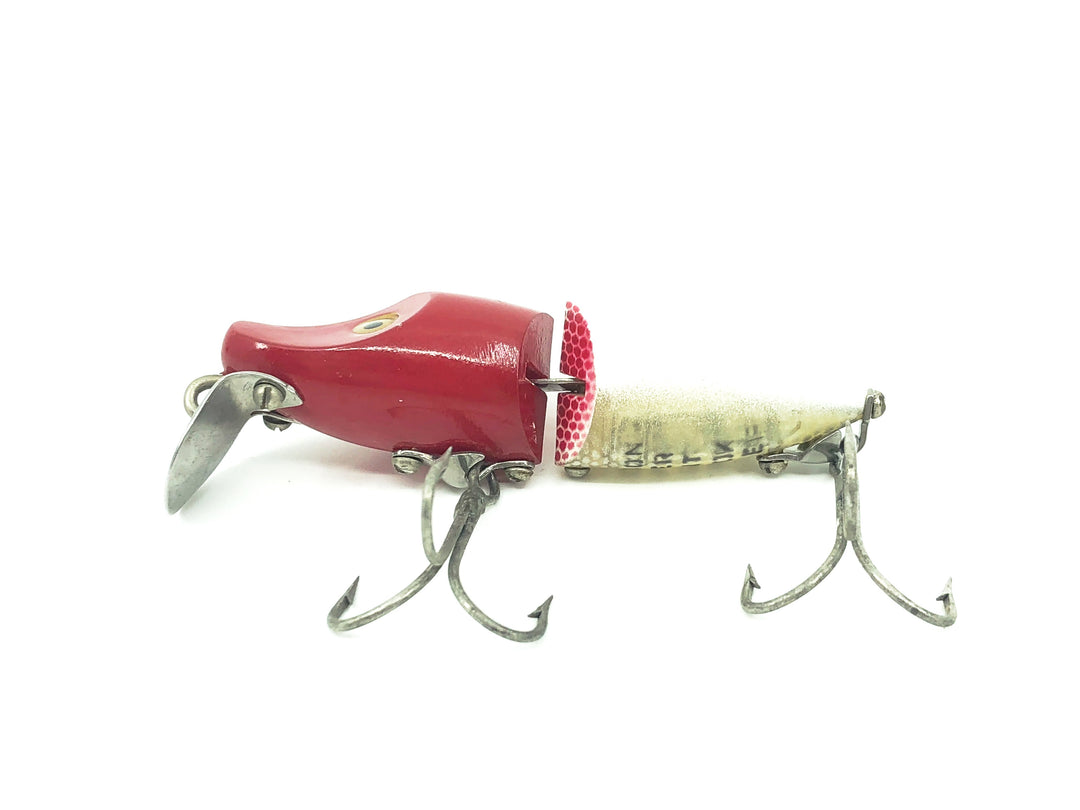 Heddon Jointed River Runt Spook Sinker 9330-RH Red Head/White Color