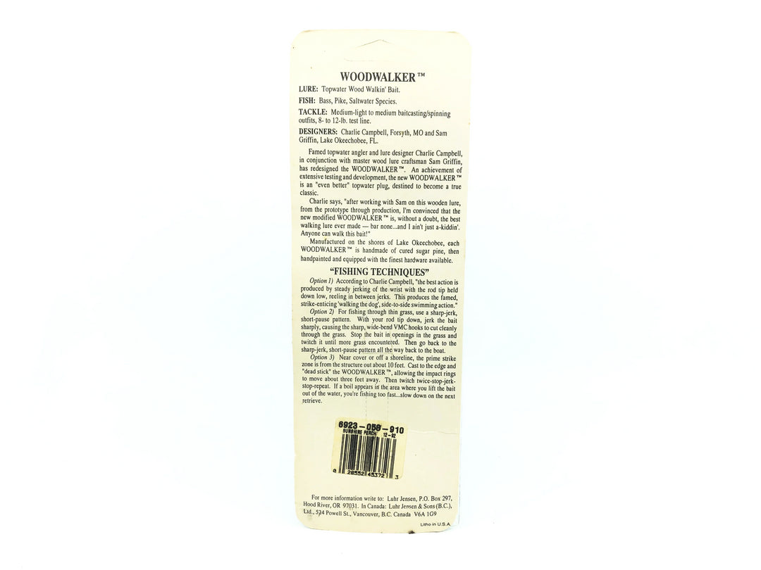 Luhr-Jensen Ozark Woodwalker, Sunshine Perch Color on Card