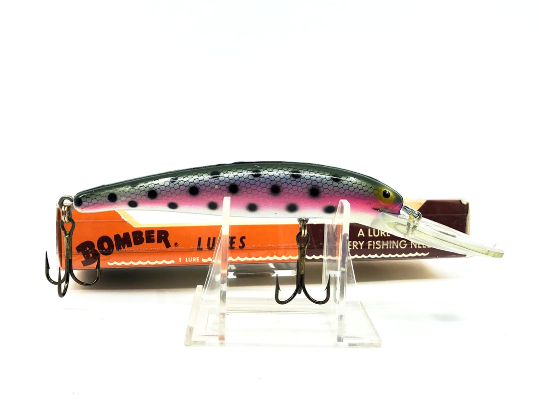 Bomber Long A 25A, SAL 25 Trout Green and Pink/Black Spots/Silver Scale Color