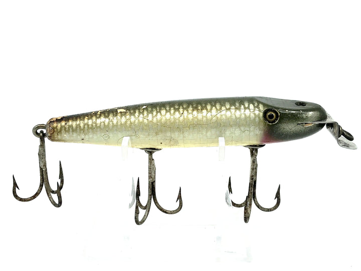 Creek Chub 700 Pikie, Silver Shiner 703 Color - Vintage Wooden Version w/ Glass Eyes
