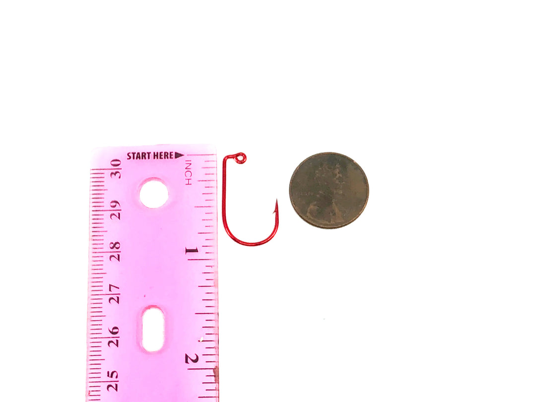 Matzuo America Fire Ball Jig Hooks Red/Chrome Size 2/0 Qty 1000 Hooks, 733060-2/0