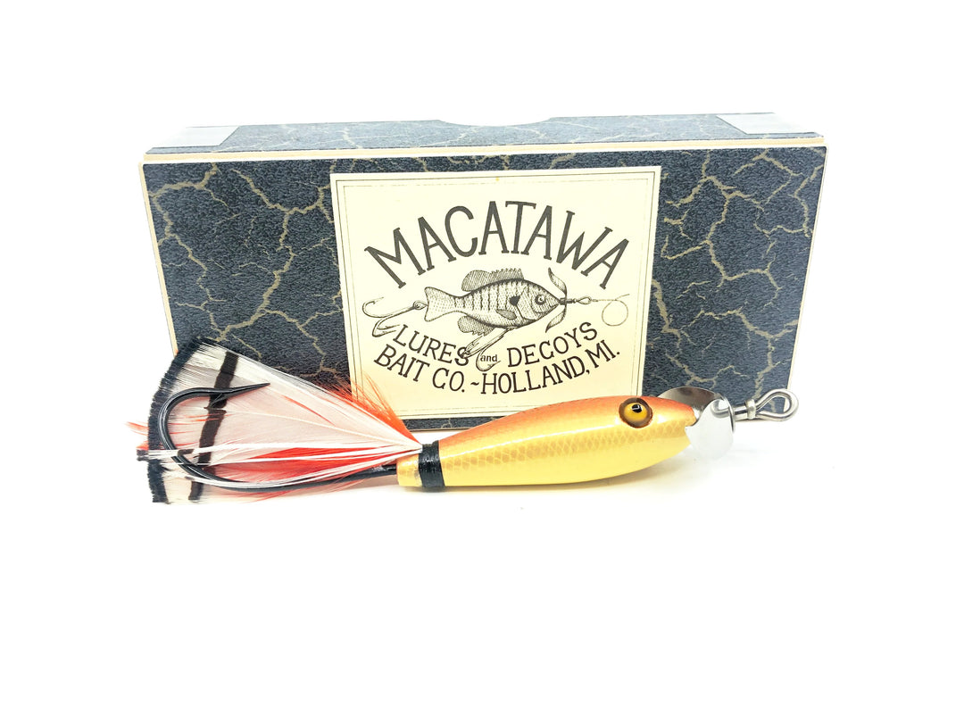 Macatawa Bait Co. Salesman Sample Set of 5, Feather Tail Minnows - Signed