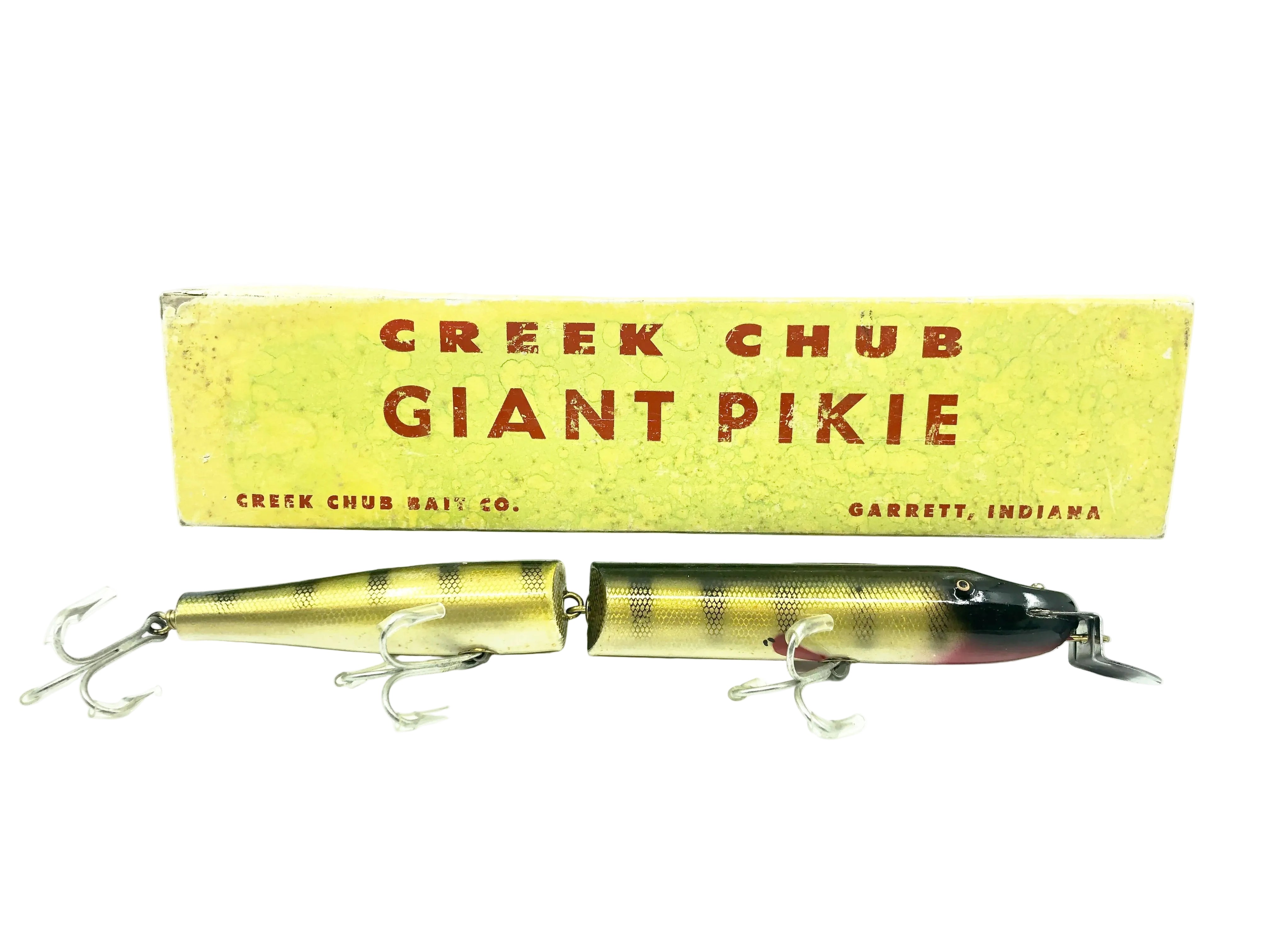 Creek Chub Wooden Giant Jointed Pikie 800, #01 Perch Scale Color w/Box