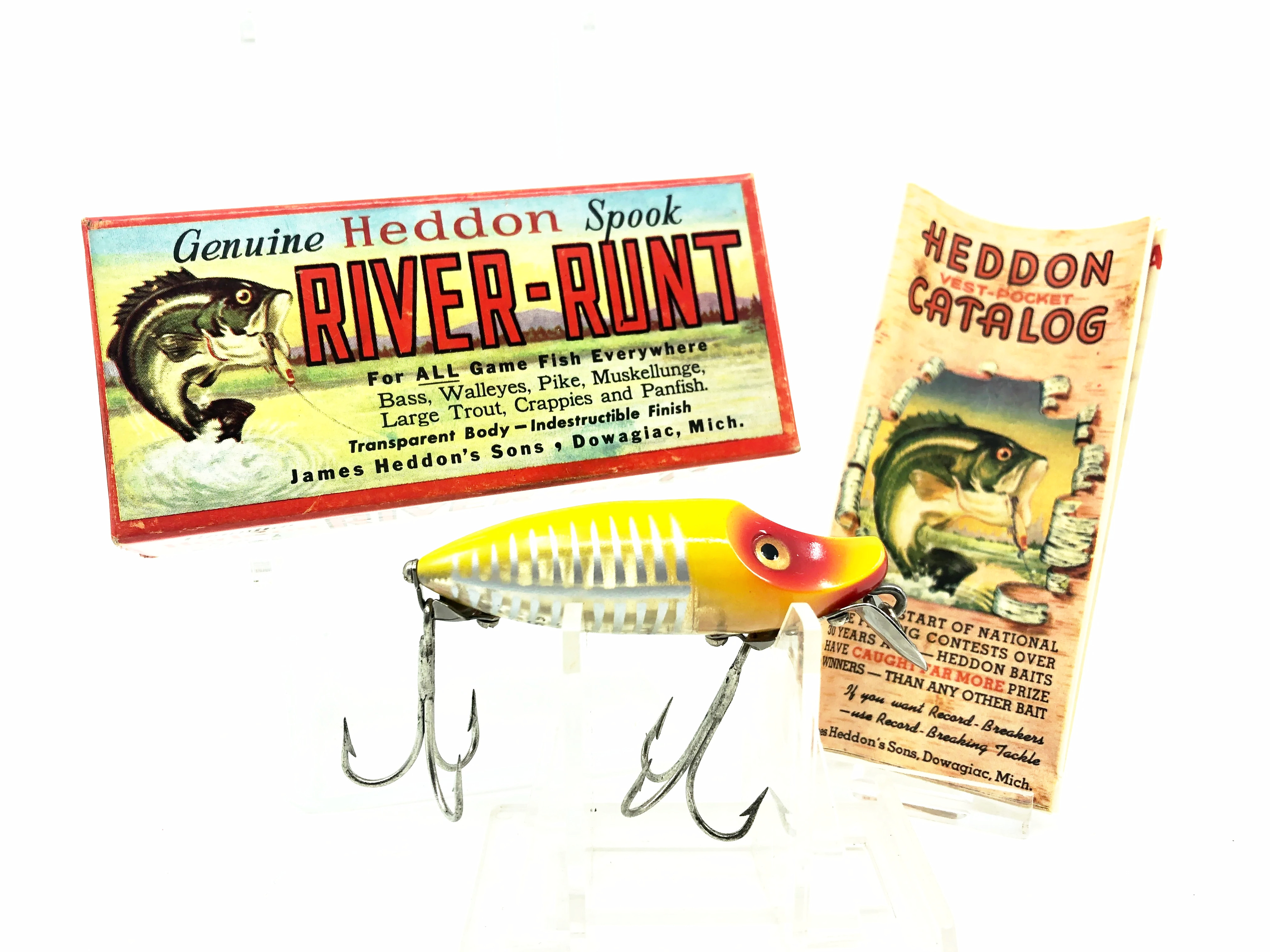 Heddon River Runt Spook Sinker 9110-XRY, Yellow Shore Minnow Color