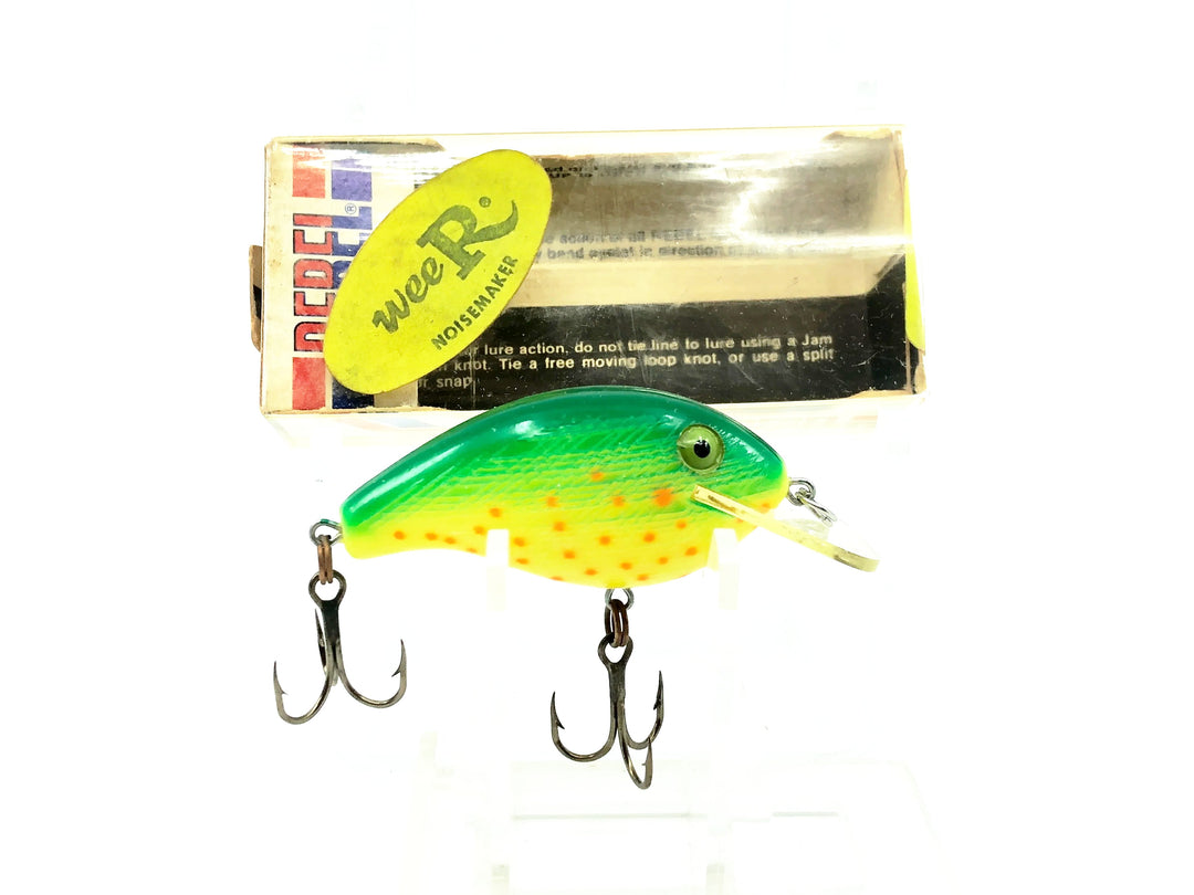 Rebel Wee R Noisemaker F9346, Green/Chartreuse/Orange Dots w/Box