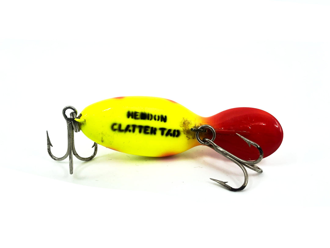 Heddon Tiny Clatter Tad, YRHS Yellow Fluorescent/Red Head/Dots Color