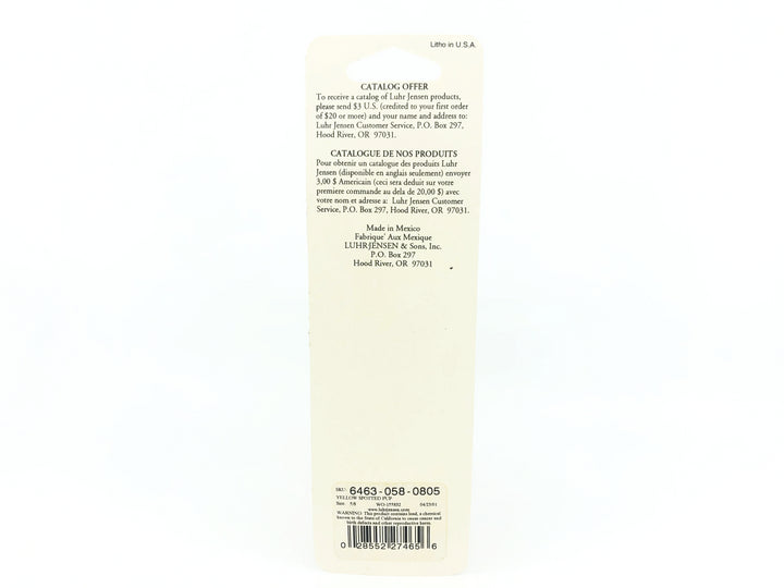 Luhr-Jensen South Bend Nip-I-Diddee, Yellow Coachdog Color on Card