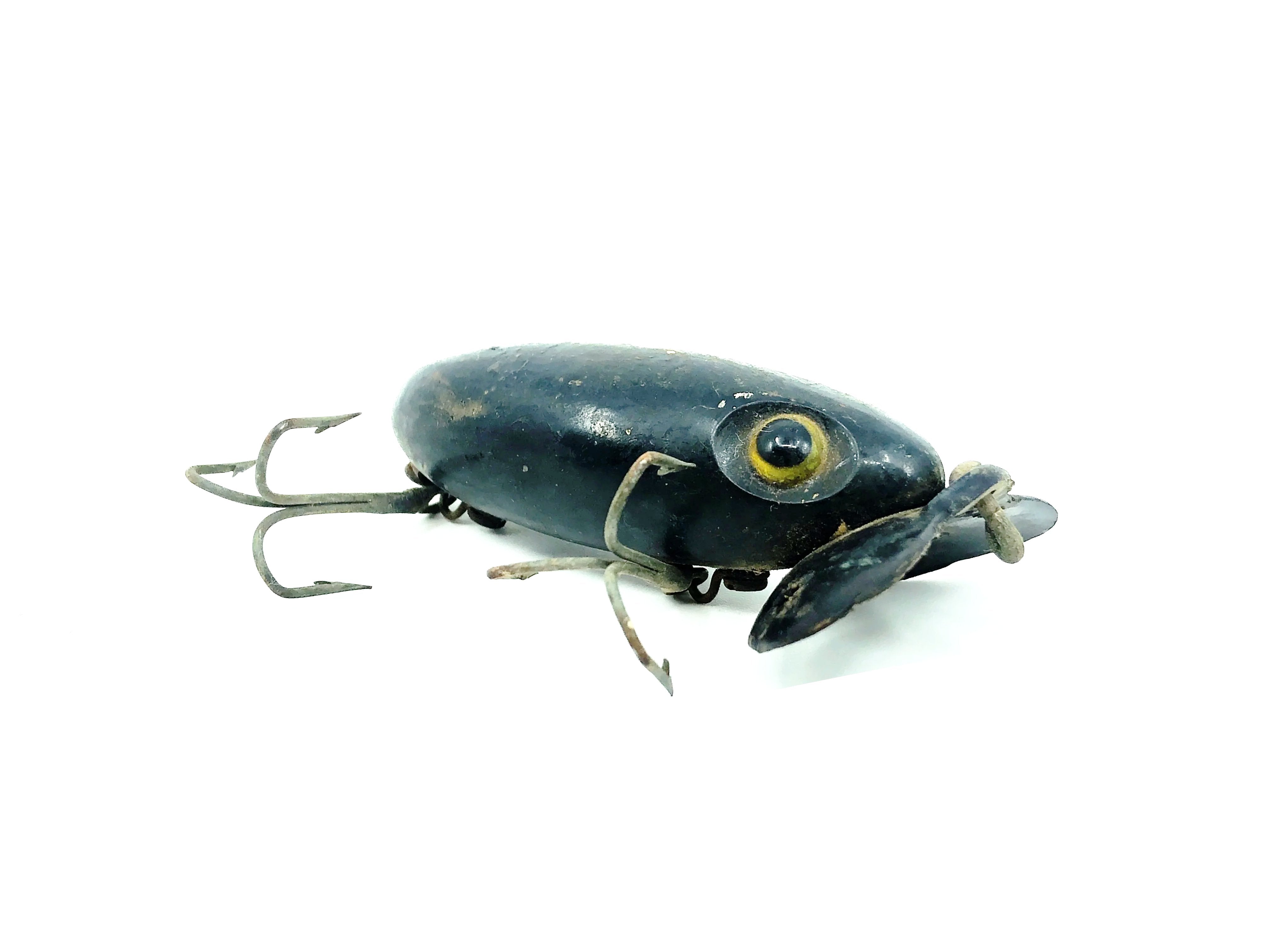 Arbogast Plastic Black Lip Jitterbug 1940's WWII Era, Black Color