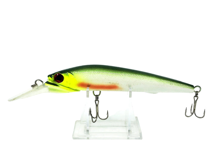 Chattahoochee Bait Co. 7" DD Casting/Trolling Minnow, Green/White/Chartreuse Color