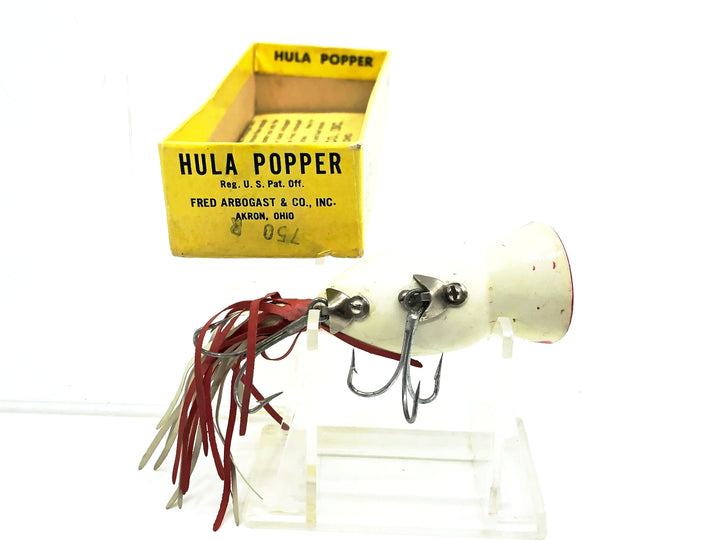 Arbogast Hula Popper 750, Red Head/White Color with Box