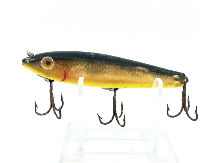 L & S Mirrolure 7M "Floating Twitchbait", Black Back/Gold Scale Color
