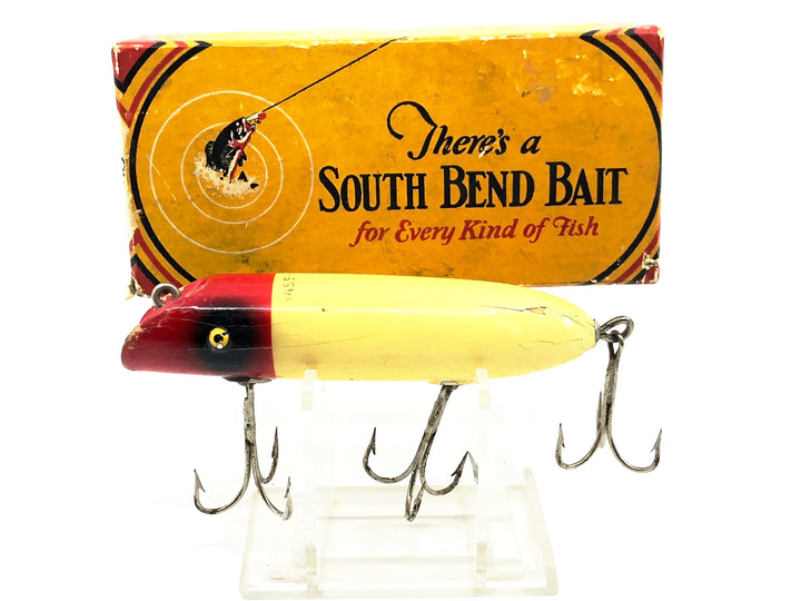 South Bend No. 973 Bass-Oreno, RH Red Head/White Body Color Box