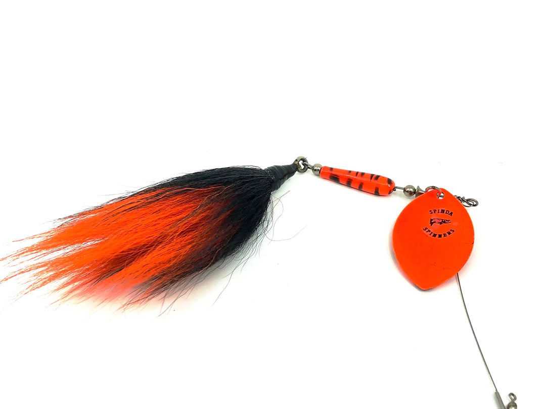 Spinda Spinners Musky Bucktail Spinner, Orange/Black Color