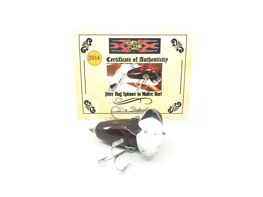 Musky Dan (XXX Lures) Jitterbug Spinner in Mallee Burl w/COA
