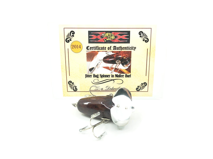 Musky Dan (XXX Lures) Jitterbug Spinner in Mallee Burl w/COA