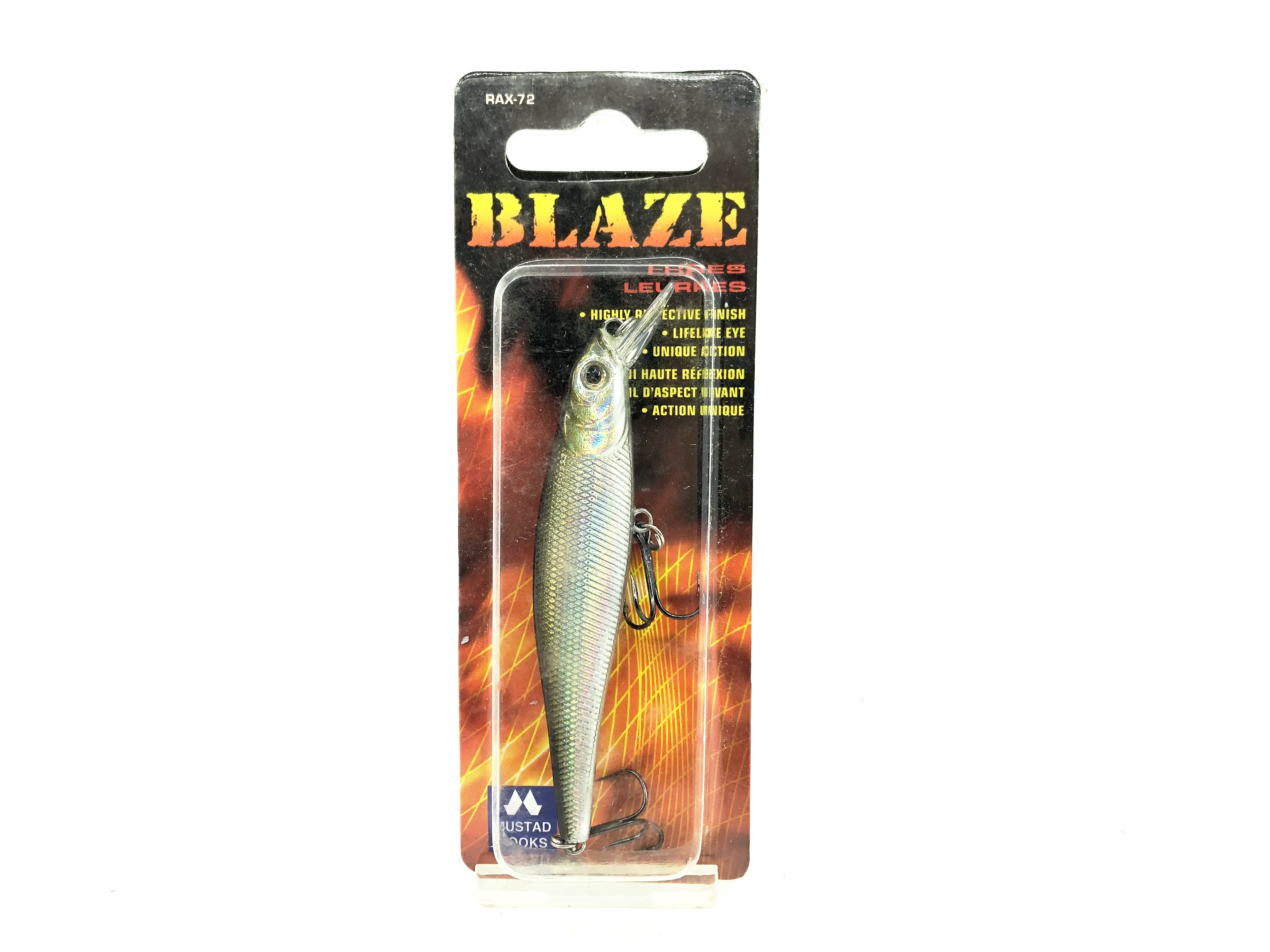 blaze minnow fishing lures Rattlesnake Tackle Co. Blaze 3" Minnow, Silver/Black Color on Card