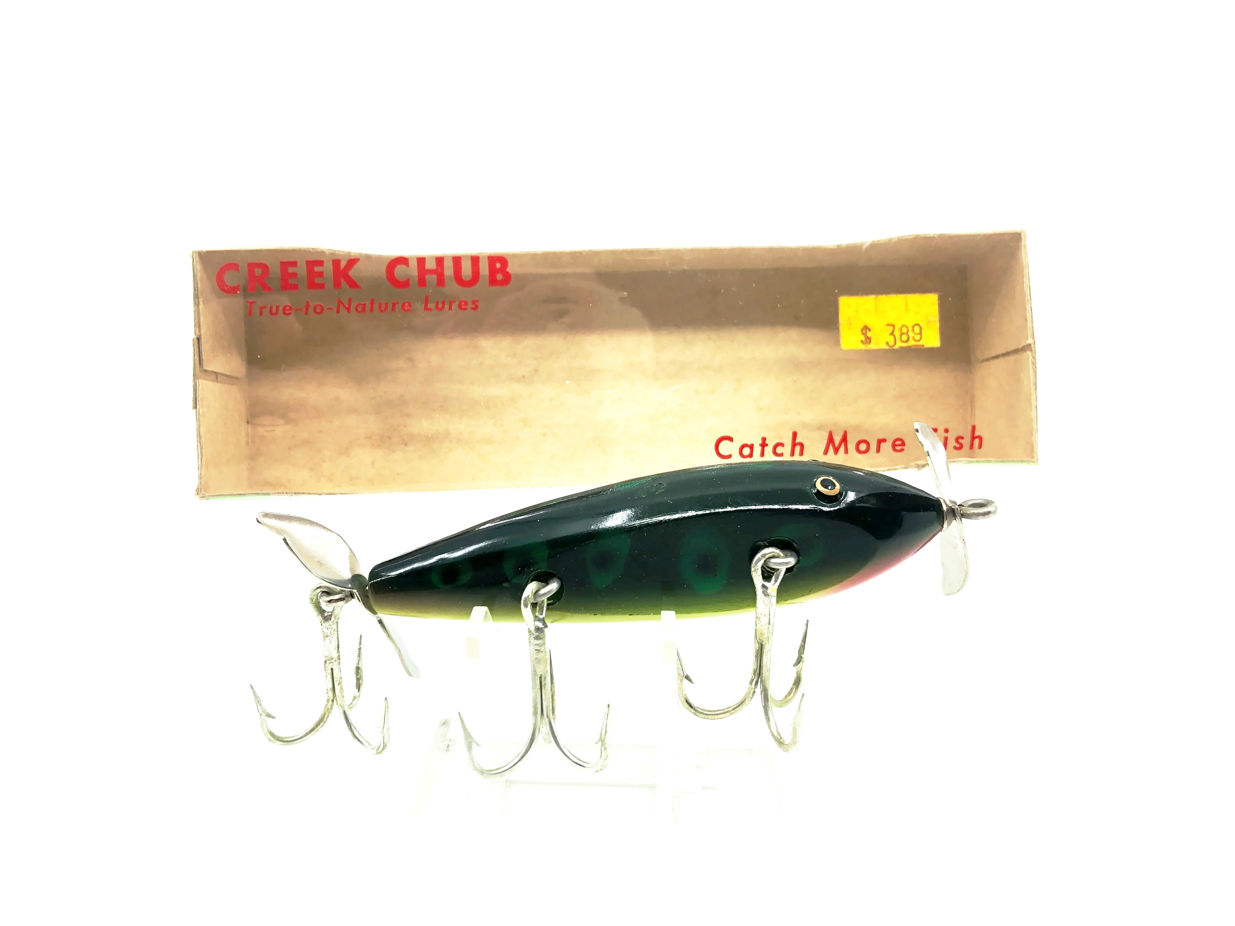 creek chub injured minnow fishing lure Creek Chub 1500 Plastic Injured Minnow, F Frog Color w/Box
