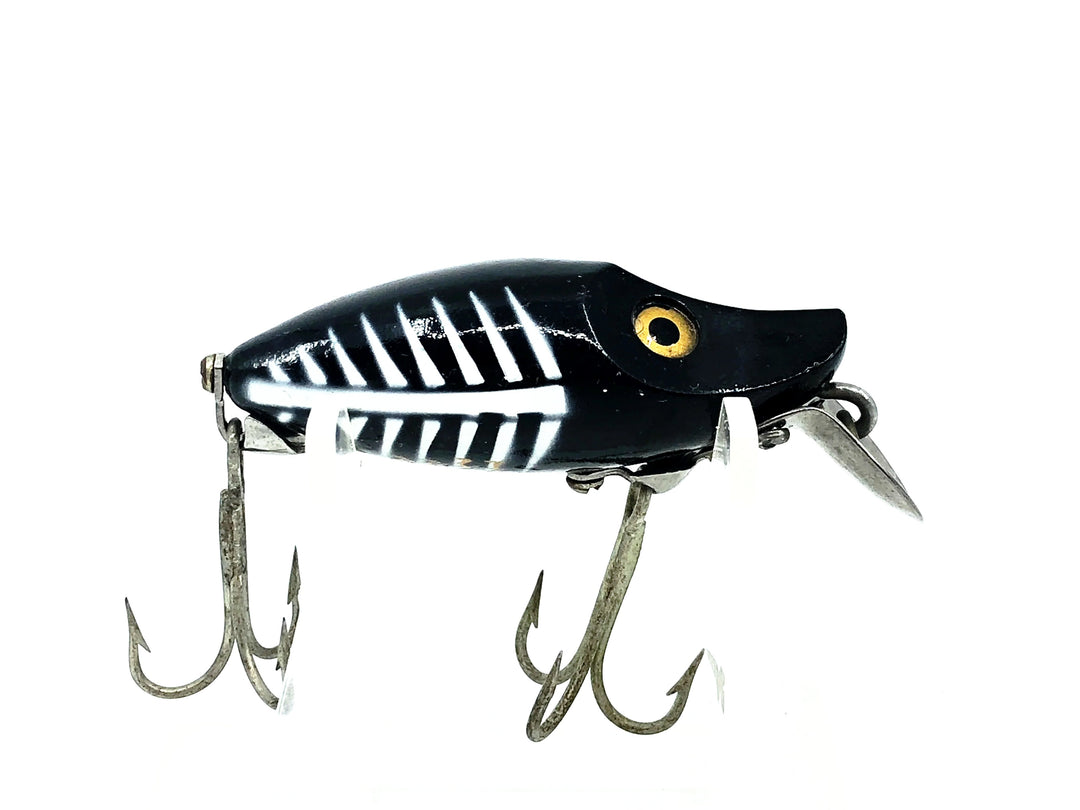 Heddon Midget River Runt Spook 9010, XBW Black Shore Color